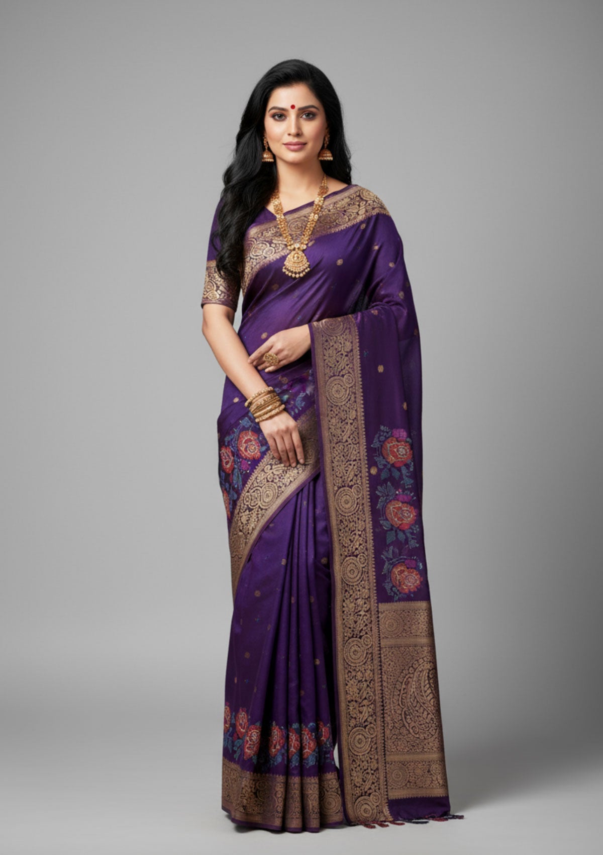 Royal Purple Banarasi Silk Saree