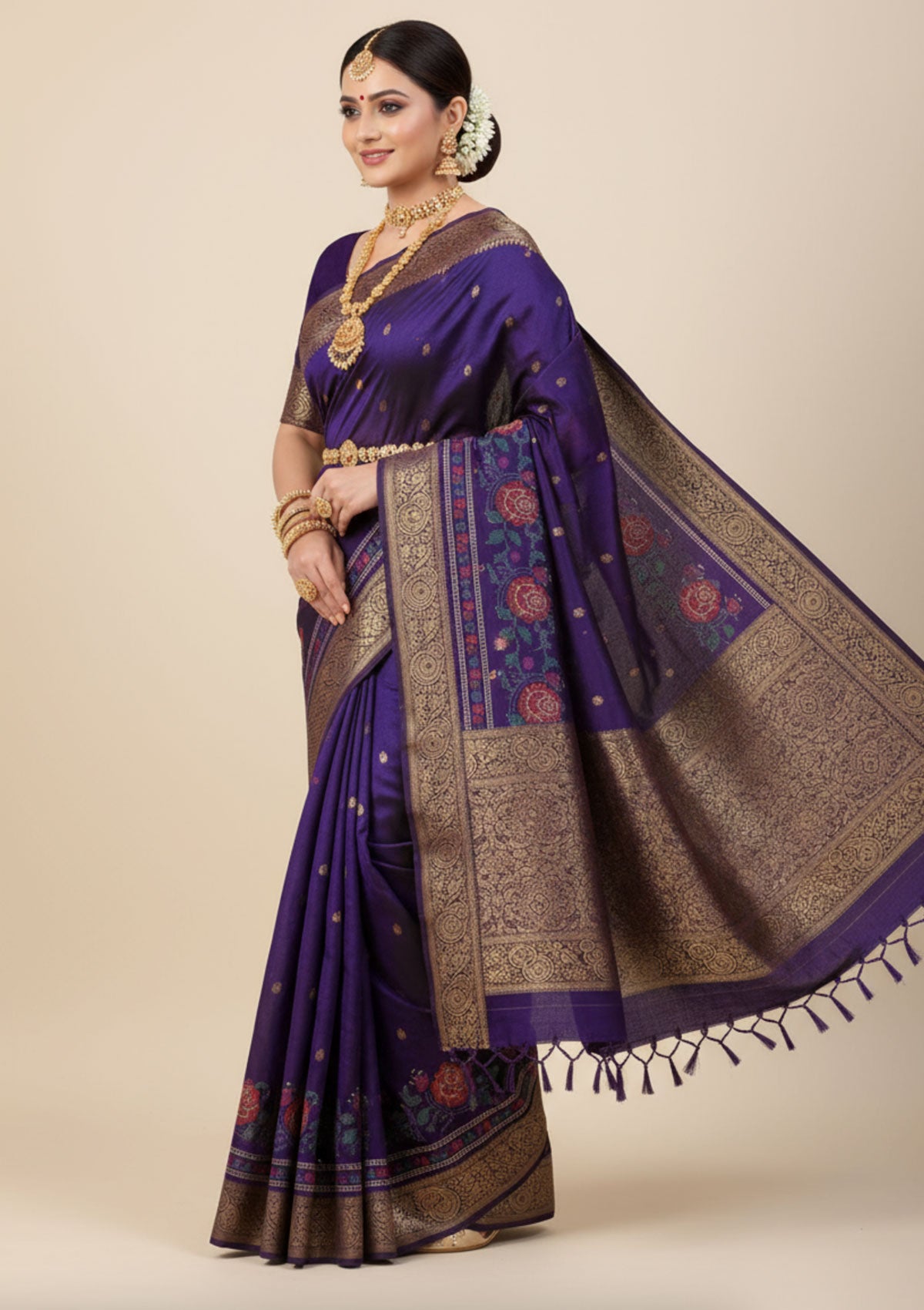 Royal Purple Banarasi Silk Saree