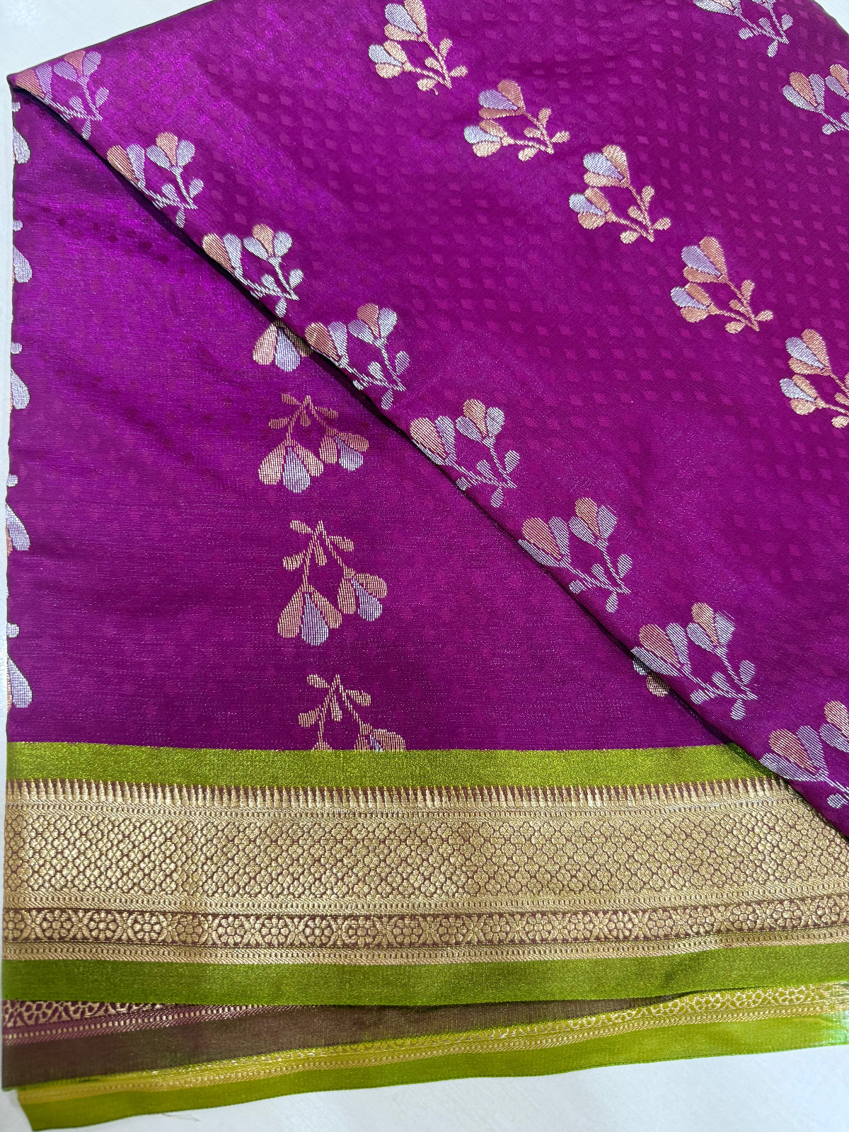 Wine maroon and gold Banarasi Silk Saree. - D00048