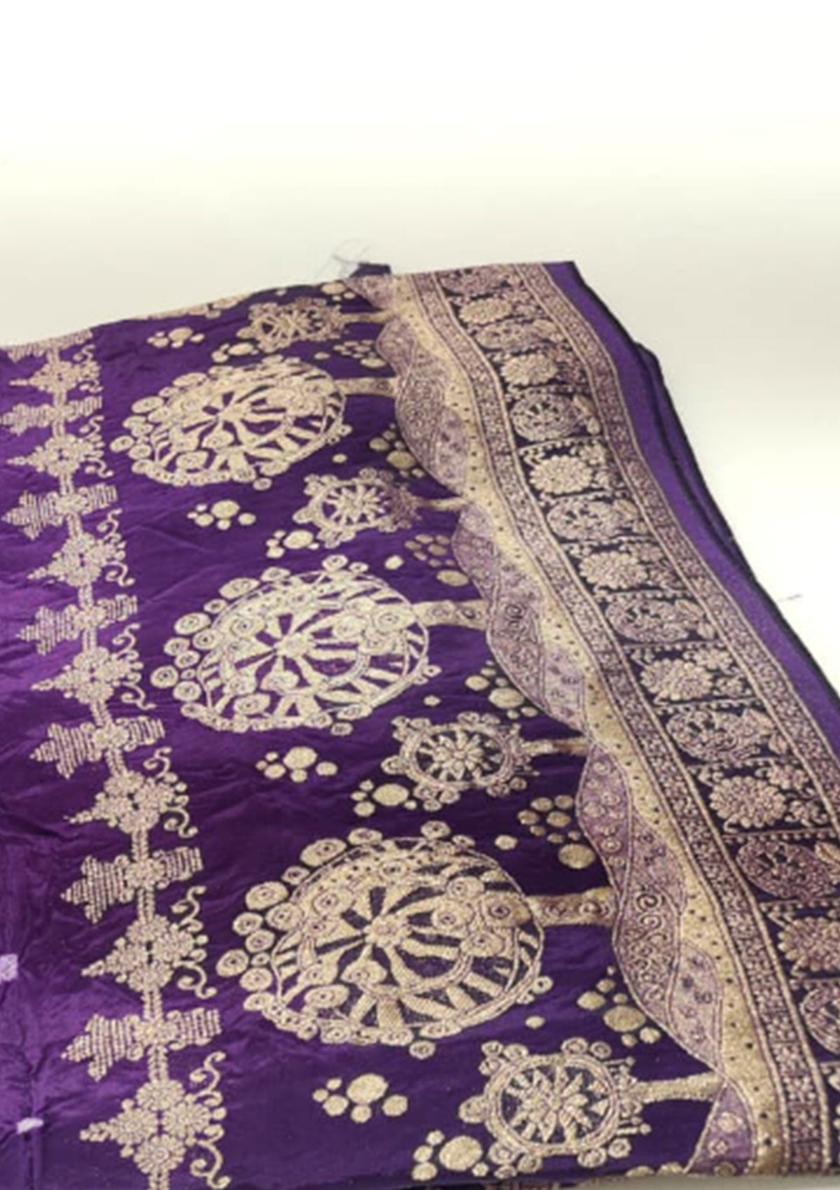 Premium Purple Banarasi Saree with Gold Embroidered Motifs