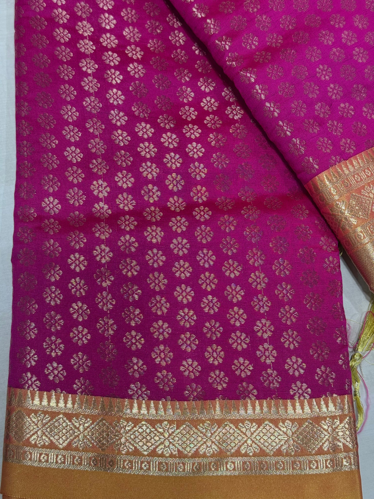 Pink and Chartreuse Silk Blouse - D00053