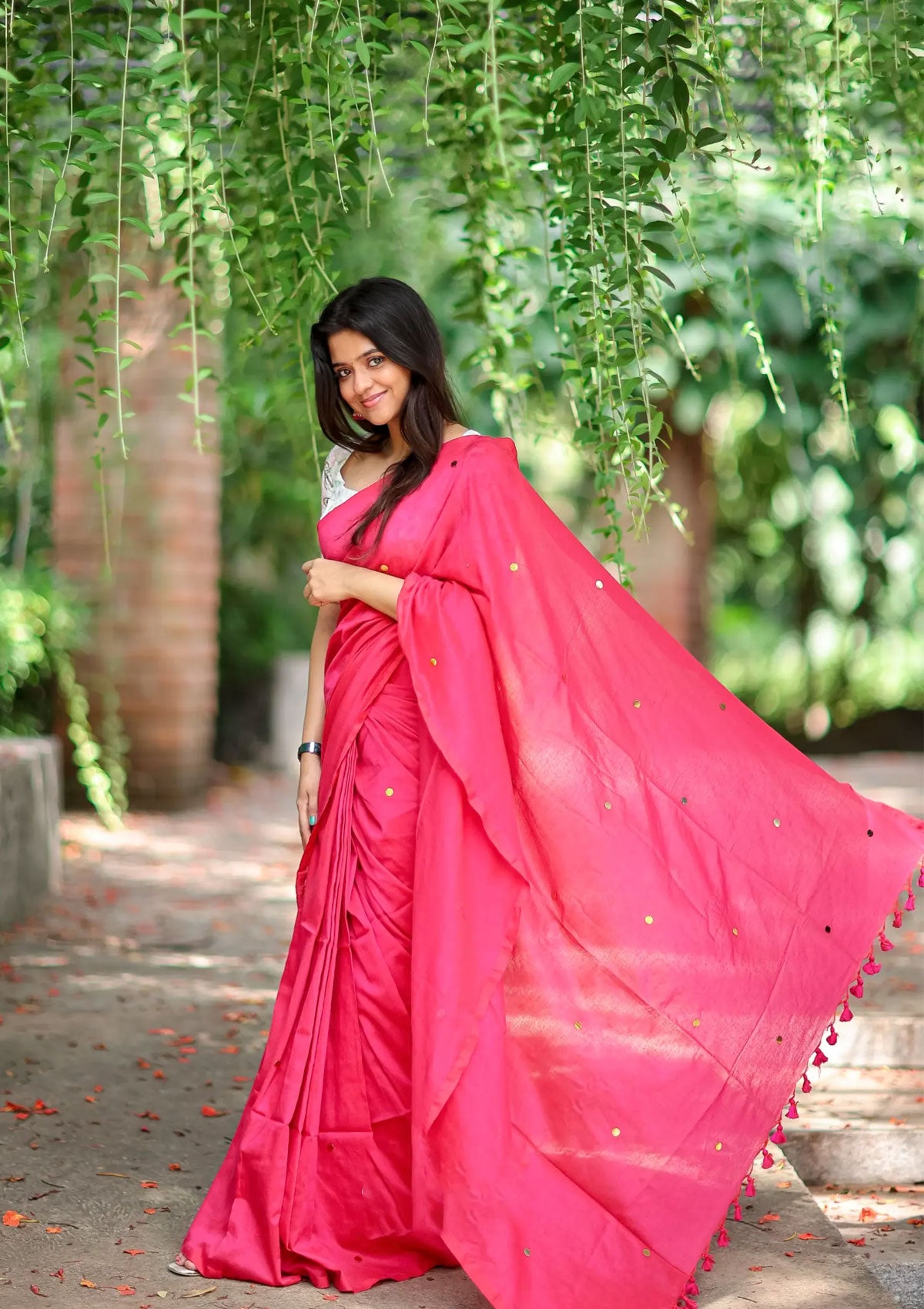 Azhagi- Pink Cotton Saree