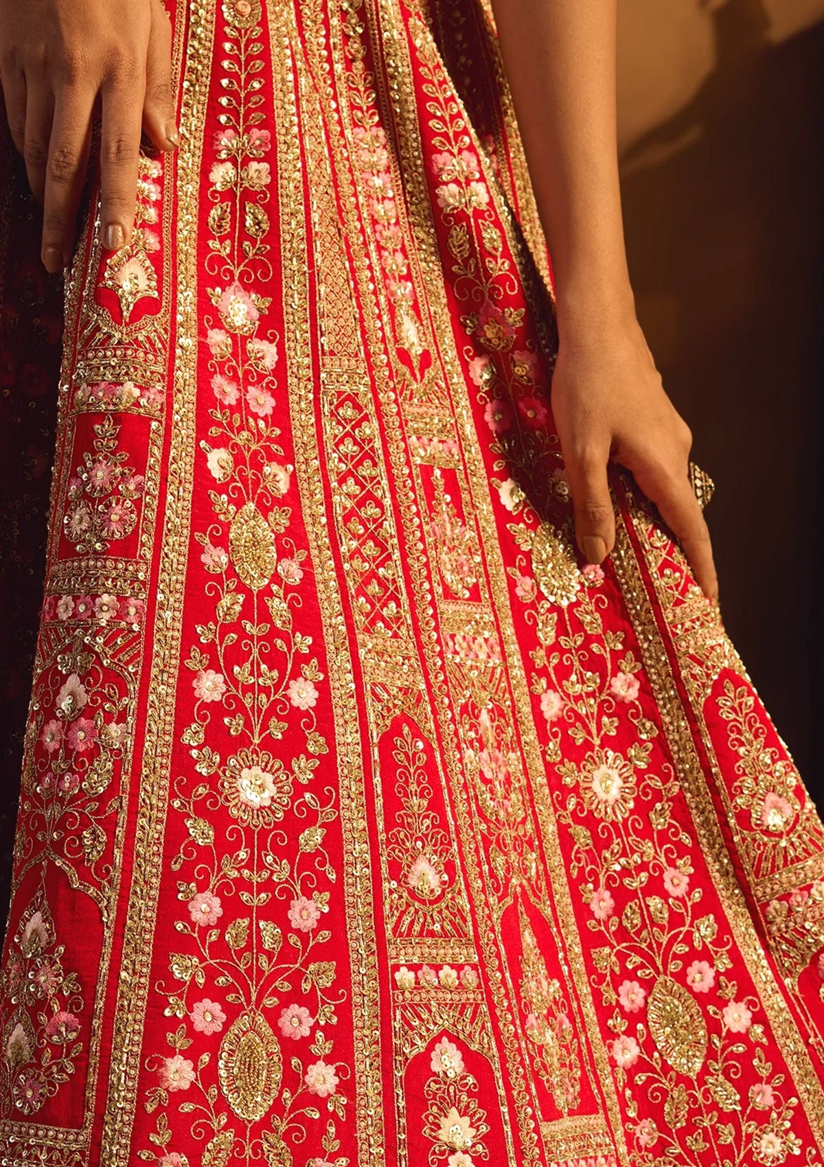 Regal Bridal Red Embroidered Lehenga Set