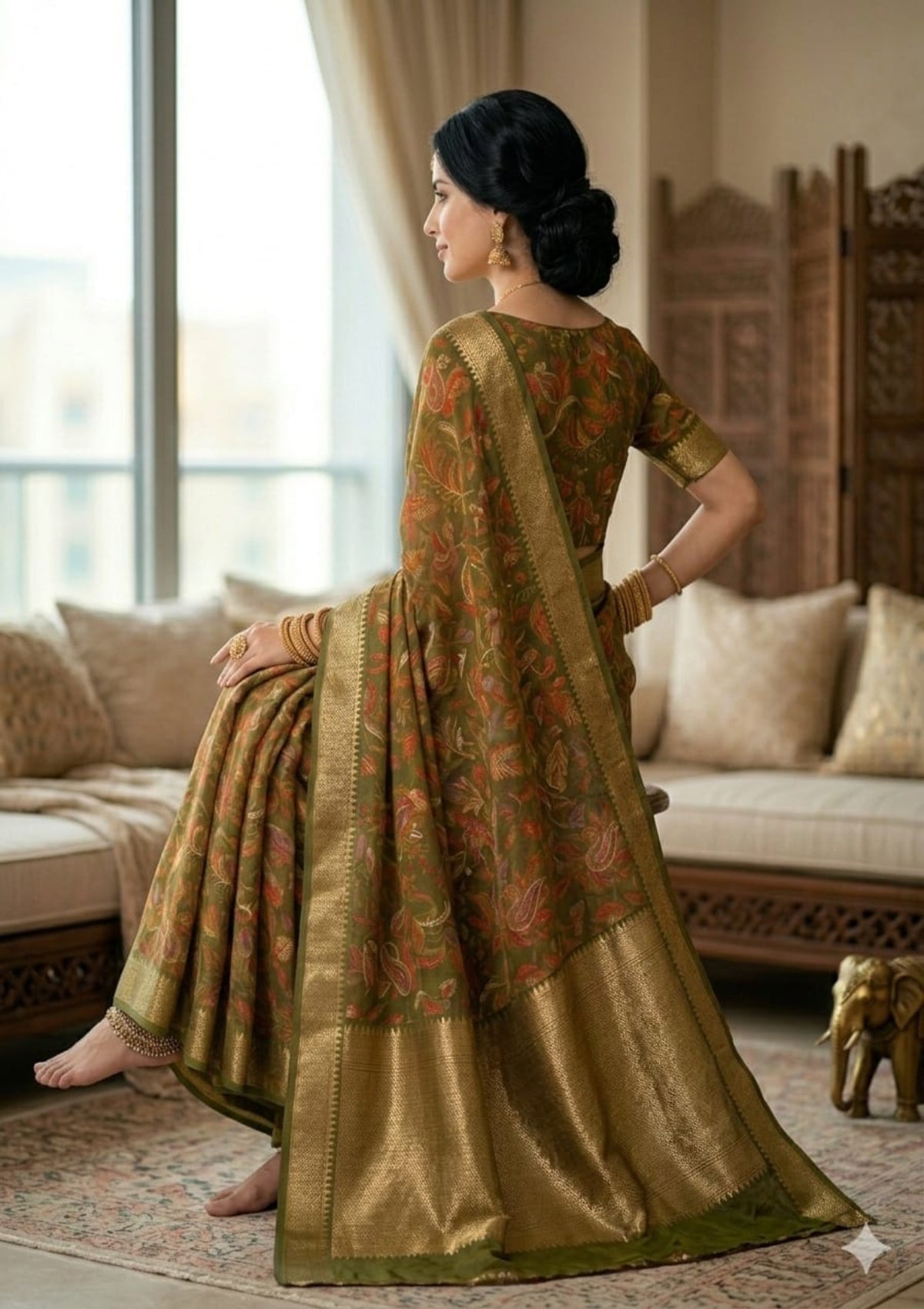 Premium Floral & Paisley Georgette Sarees - D00045