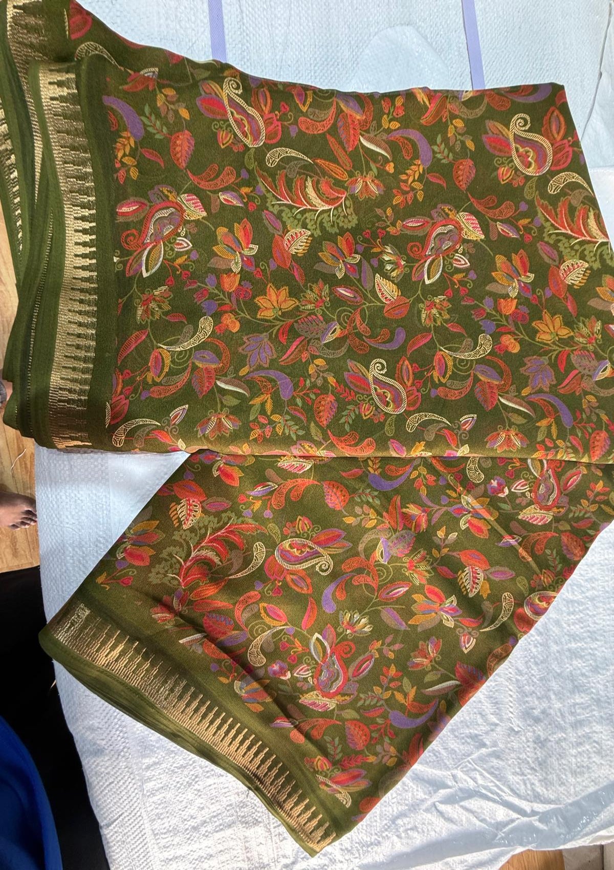 Premium Floral & Paisley Georgette Sarees - D00045