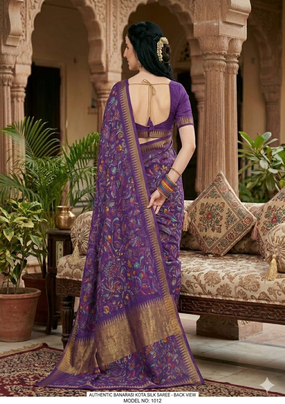Premium Floral and Paisley Georgette Sarees - D00048