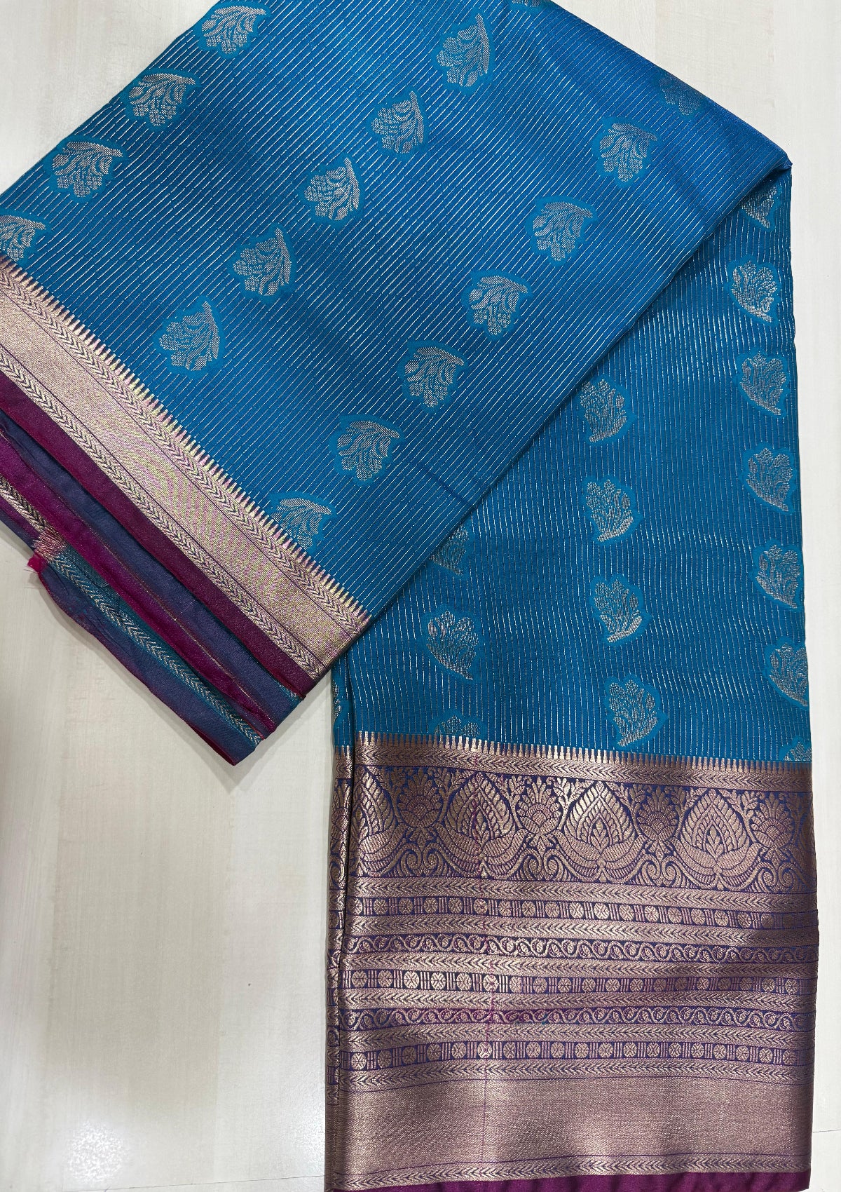 Blue Chanderi Silk Saree - D00051