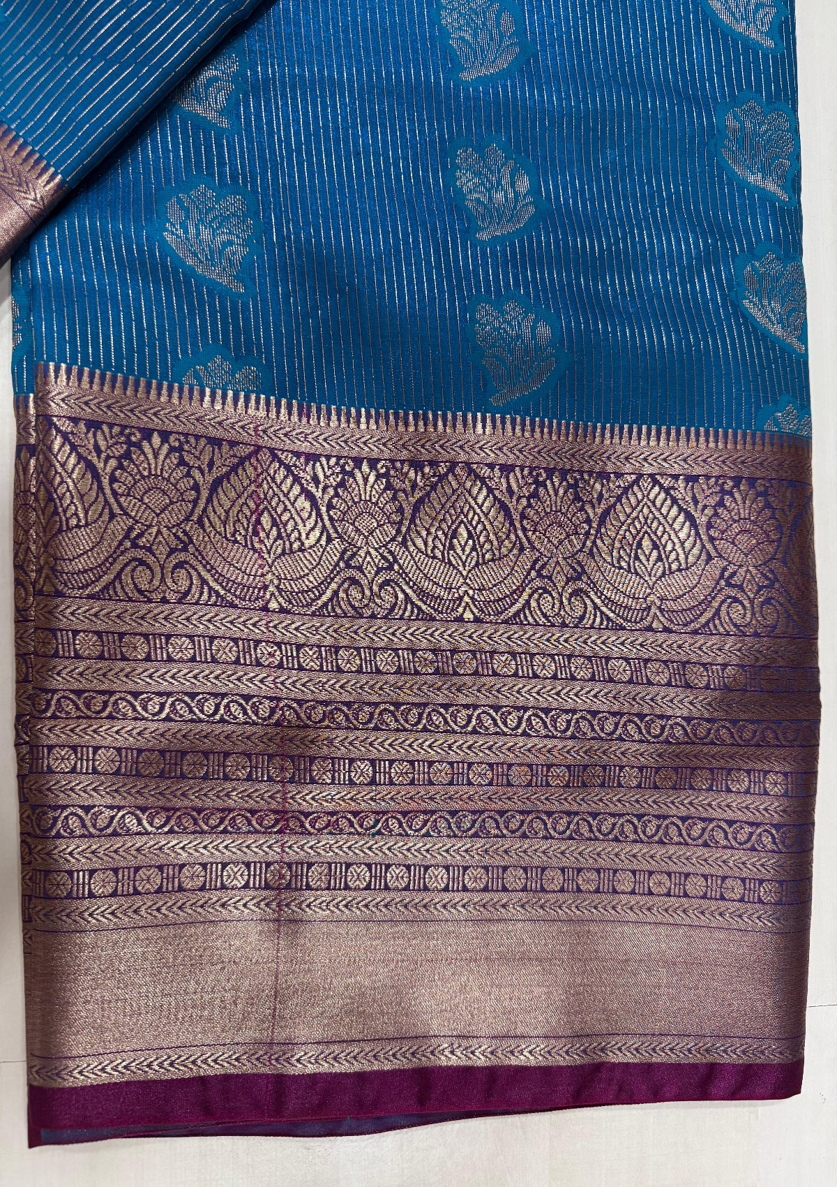 Blue Chanderi Silk Saree - D00051
