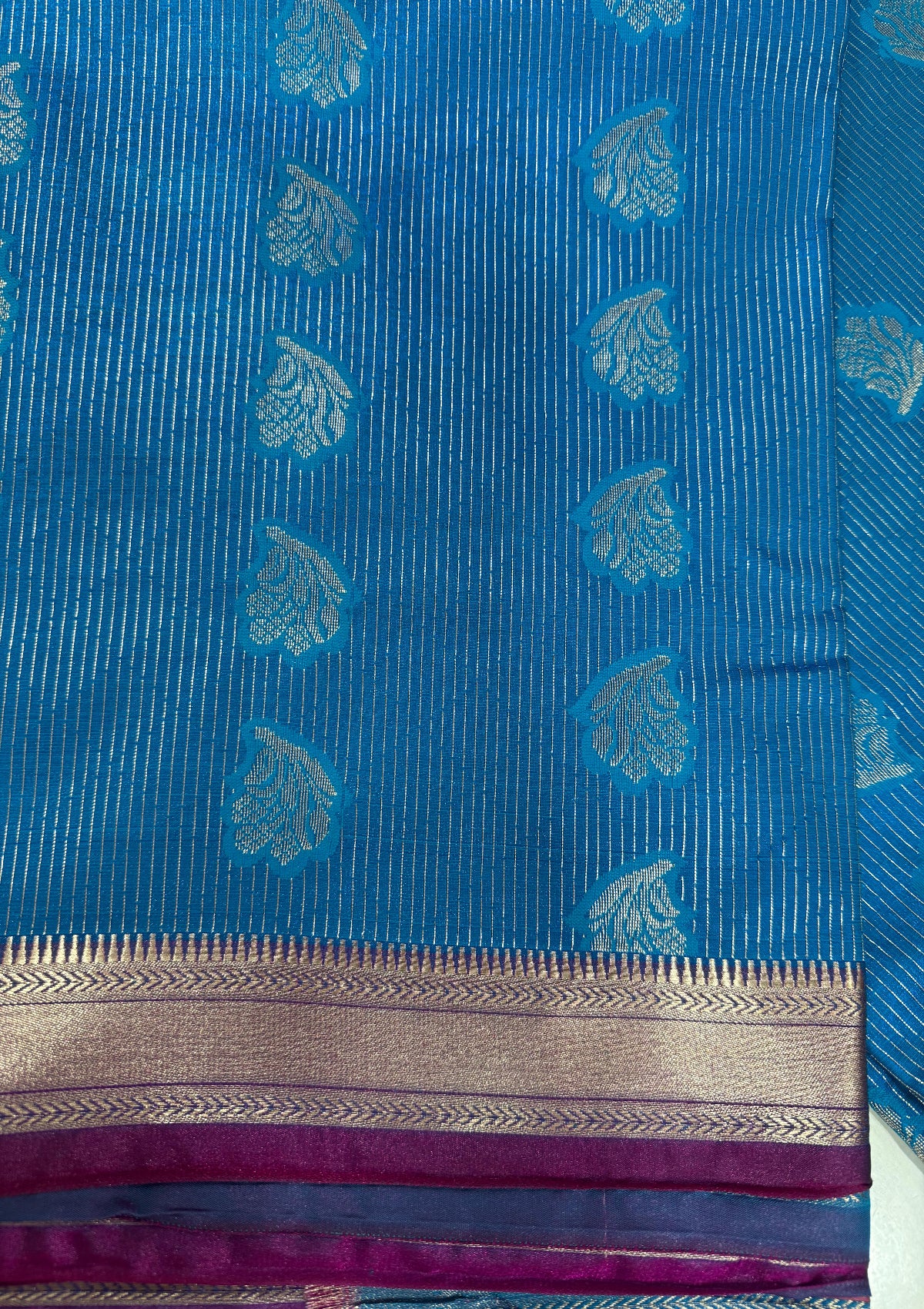 Blue Chanderi Silk Saree - D00051