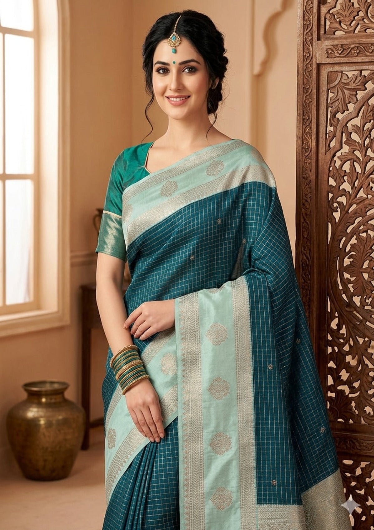Deep Teal & Sky Aqua - D00043